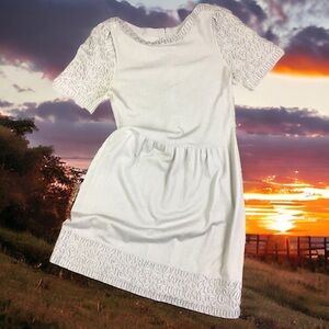 Reiss Soft Gray Merino Wool Jumper Dress Short Sleeve Women’s Large